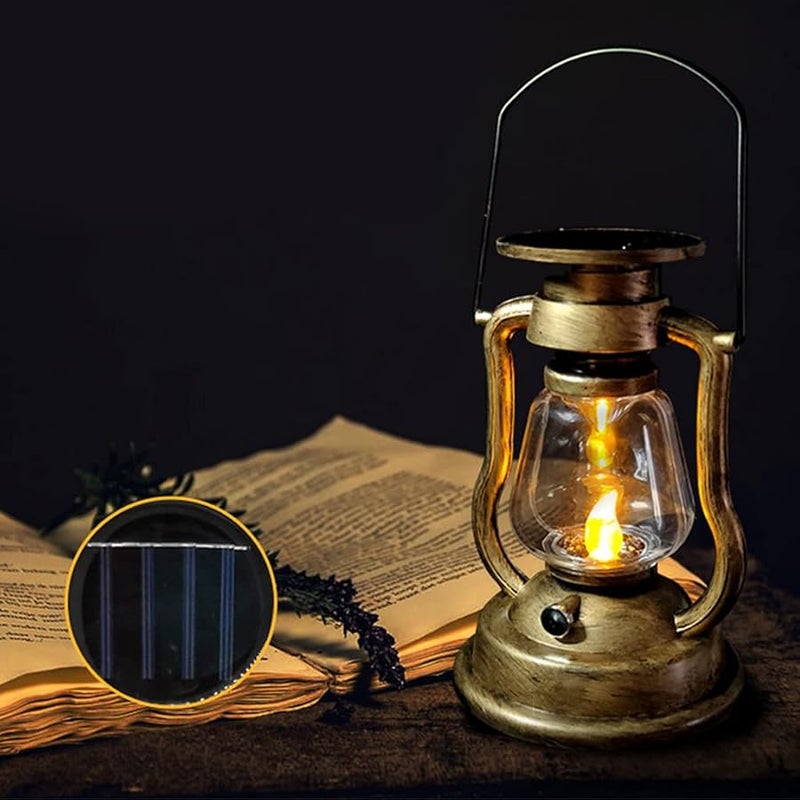 مصباح زيت معلق يعمل بالطاقة الشمسية مقاوم للمطر للحديقة والشجرة والطاولة، لون أ - Image 2